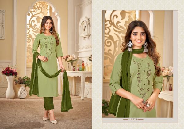 Kalaroop Khushbu Rayon Fancy Look Kurti With Bottom Dupatta